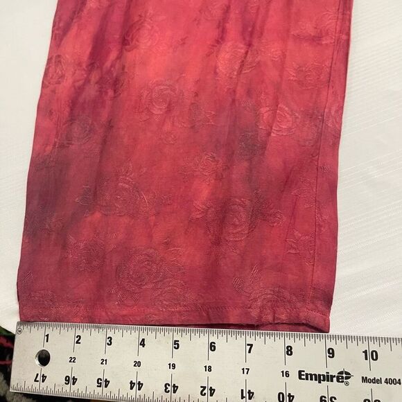 URU Hand Dyed Red Silk Boho Art To Wear Oversized 2 Piece Pant Set One Size - Picture 10 of 14